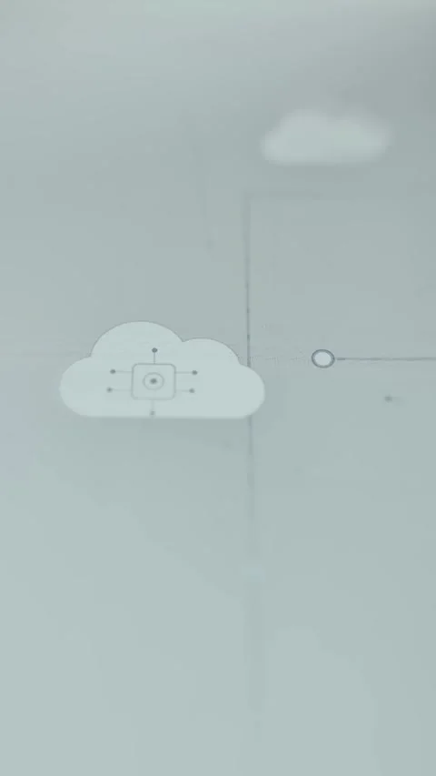 Cloud Computing Diagram - Interactive Screen View Vídeo Stock 336407952