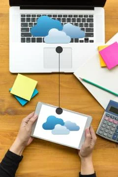 Cloud Computing diagram Network Data Storage Technology Service 스톡 사진