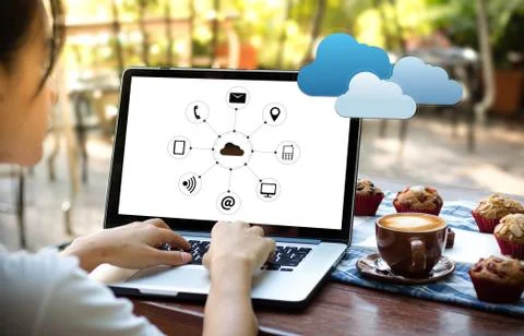 Cloud Computing diagram Network Data Storage Technology Service Stock Photos