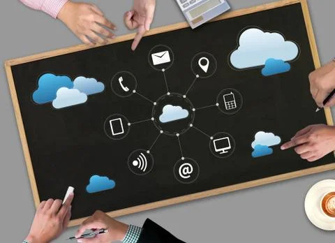 Cloud Computing diagram Network Data Storage Technology Service Foto stock