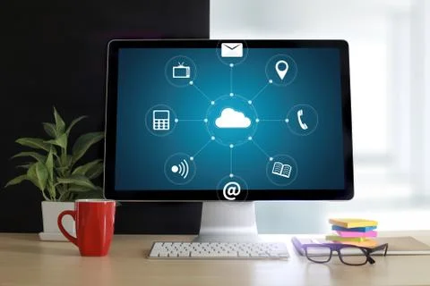 Cloud Computing diagram Network Data Storage Technology Service 写真素材