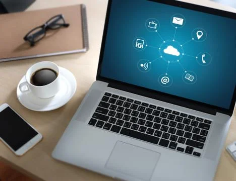 Cloud Computing diagram Network Data Storage Technology Service Foto stock