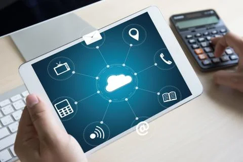 Cloud Computing diagram Network Data Storage Technology Service 스톡 사진