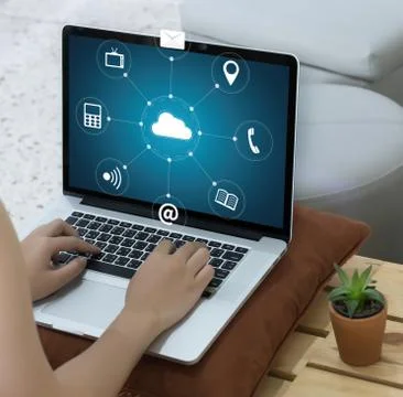 Cloud Computing diagram Network Data Storage Technology Service 스톡 사진