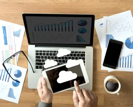 Cloud Computing diagram Network Data Storage Technology Service Stock Photos