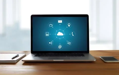 Cloud Computing diagram Network Data Storage Technology Service Foto stock