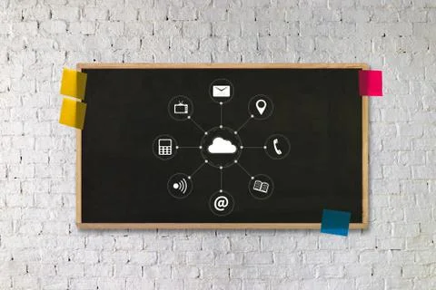 Cloud Computing diagram Network Data Storage Technology Service Foto stock