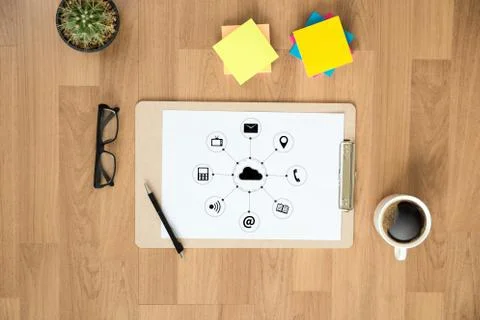 Cloud Computing diagram Network Data Storage Technology Service Stock Photos