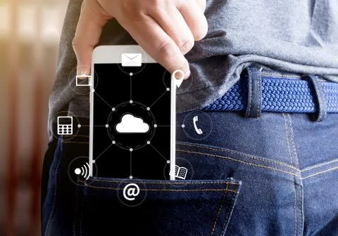 Cloud Computing diagram Network Data Storage Technology Service Stock Photos