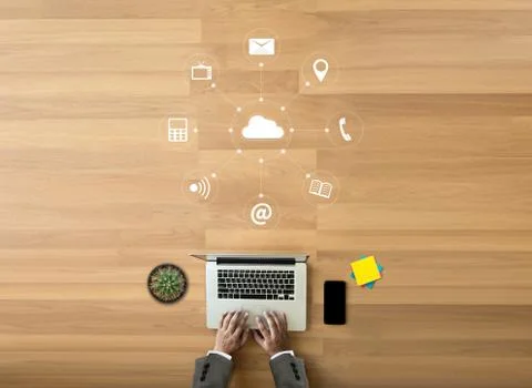 Cloud Computing diagram Network Data Storage Technology Service Stock Photos