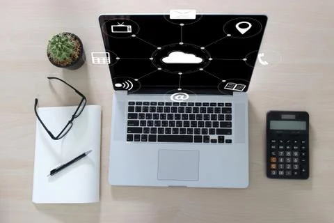 Cloud Computing diagram Network Data Storage Technology Service Foto stock