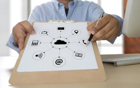 Cloud Computing diagram Network Data Storage Technology Service Stock Photos