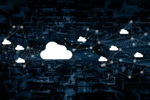 Cloud Computing diagram Network Data Storage Technology Service Foto stock