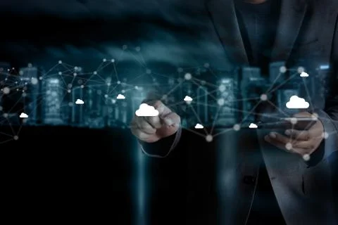 Cloud Computing diagram Network Data Storage Technology Service Stock Photos