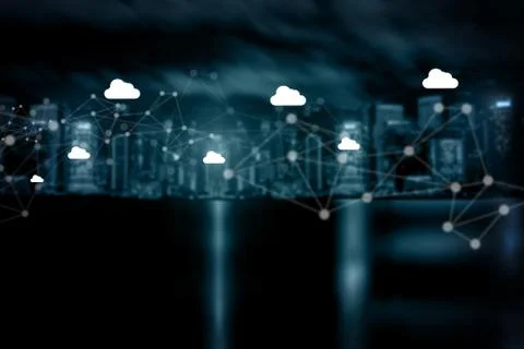 Cloud Computing diagram Network Data Storage Technology Service Foto stock