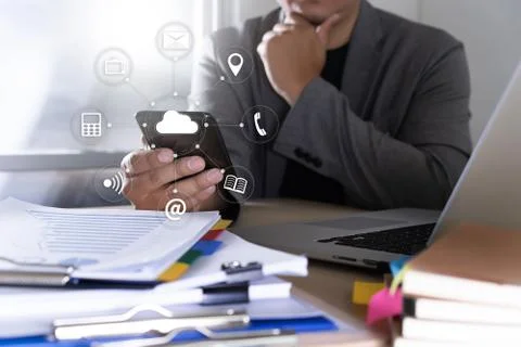 Cloud Computing diagram Network Data Storage Technology Service Foto stock