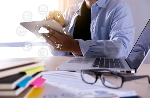 Cloud Computing diagram Network Data Storage Technology Service Foto stock