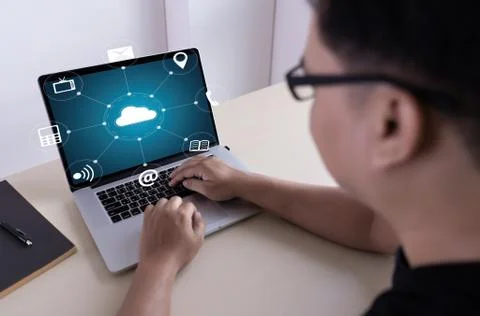 Cloud Computing diagram Network Data Storage Technology Service 스톡 사진