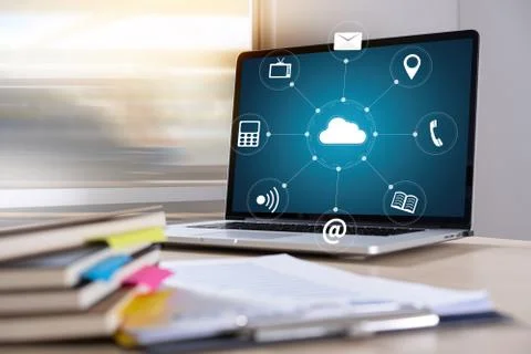 Cloud Computing diagram Network Data Storage Technology Service 스톡 사진