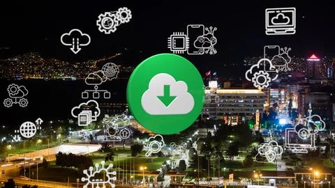 Cloud Computing diagram Network Data Storage Technology Service Stock Photos