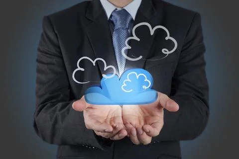 A cloud computing diagram on the new computer interface Stock Illustration