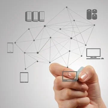 Cloud computing diagram on the new computer interface as concept Stockillustratie