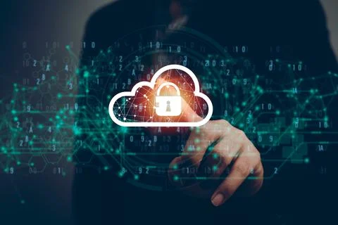 Cloud computing diagram technology. Data storage. Networking and internet ser Stock Photos