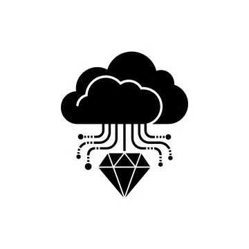 Cloud Computing Diamond Data Value Icon Stock Illustration