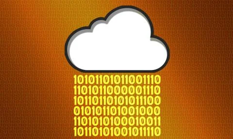 Cloud computing with digital background Illustrazione stock