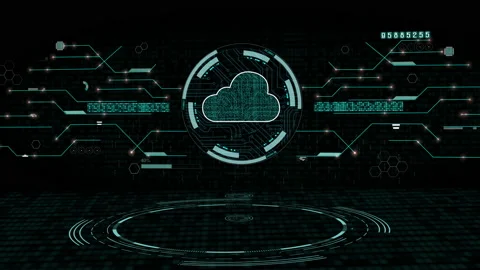 Cloud computing digital computer graphic background. blue circuit electronic. Stock Footage 172562860