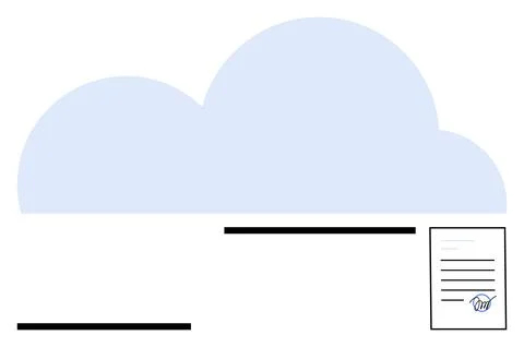 Cloud computing, digital contracts, data security, online storage, document a Stock Illustration