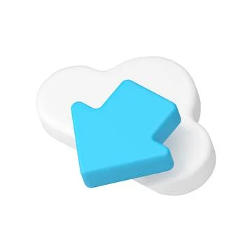 Cloud computing digital data download cyberspace connect technology 3d icon r Stock Illustration