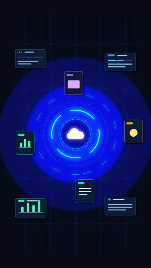 Cloud computing digital data network connection, server, storage, technolog.. Stock Footage 348326470
