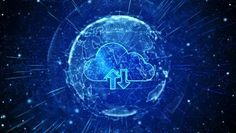 Cloud computing Digital Global Technology World Network connections background. 動画素材 218139544