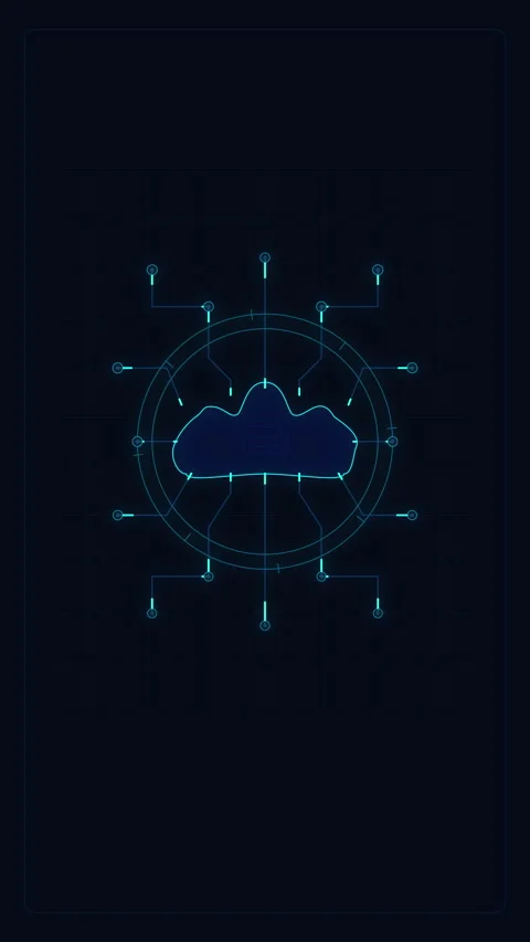 Cloud computing digital interface, cyber network connectivity, data storage.. Stock Footage 348326463