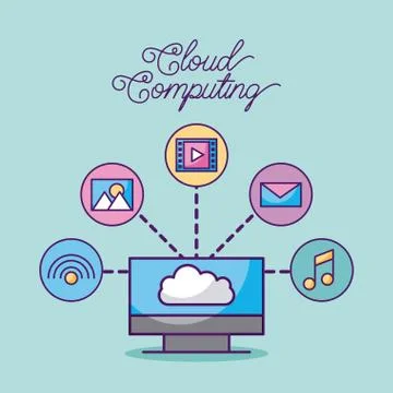 Cloud computing digital network connection technology 스톡 일러스트