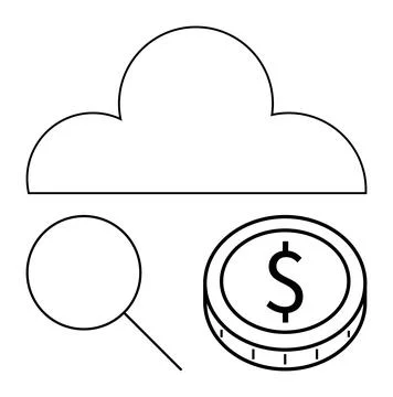 Cloud computing, digital storage, financial analysis, online investments, dat 库存插图