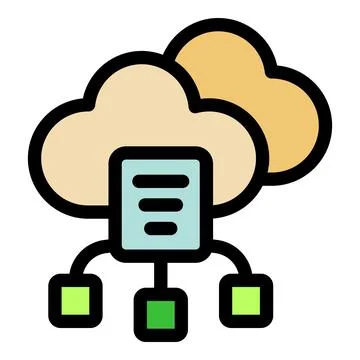 Cloud computing distributing data to multiple devices Stockillustratie