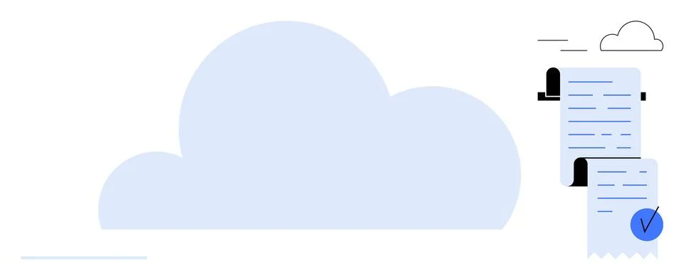 Cloud Computing Document Management with Checklist Verification Stock Illustration