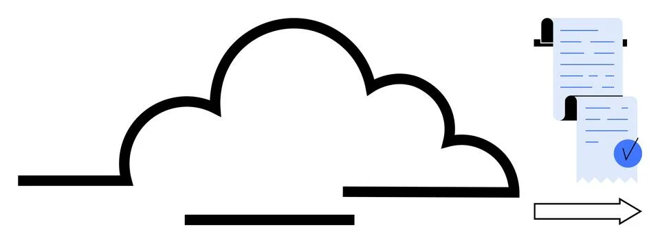 Cloud Computing Document Management with Verification 스톡 일러스트