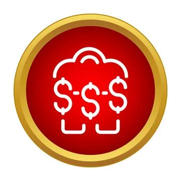 Cloud computing dollar money distribution network icon Stock Illustration