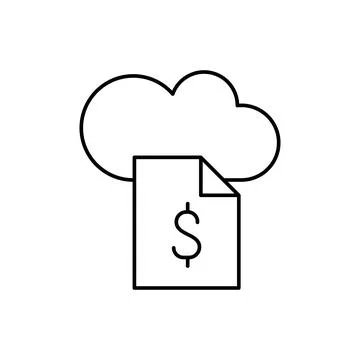 Cloud computing, dollar, SEO icon. Simple line, outline vector elements of Illustrazione stock