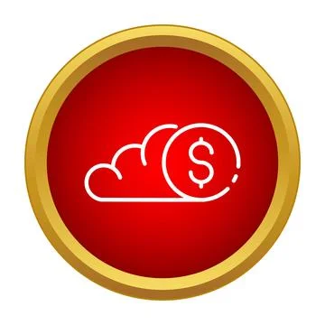 Cloud computing dollar sign icon showing storage costs Stockillustratie