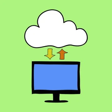Cloud computing doodle style Illustrazione stock