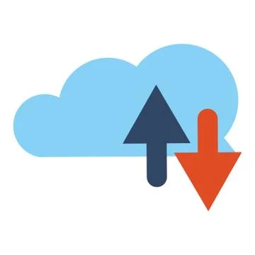 Cloud computing download and upload symbol Stock Illustration