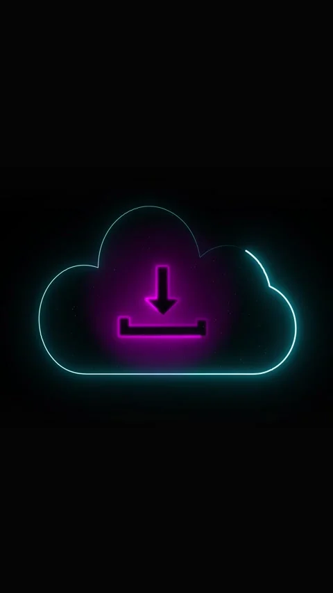 Cloud computing download animation glowing purple neon effect abstract back.. 스톡 동영상 341611870