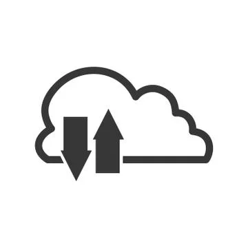 Cloud computing download communication icon. Vector graphic 스톡 일러스트