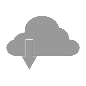 Cloud computing download flat icon イラスト素材