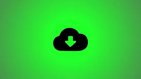 Cloud computing download icon animation on green background representing di.. Stock Footage 346490929