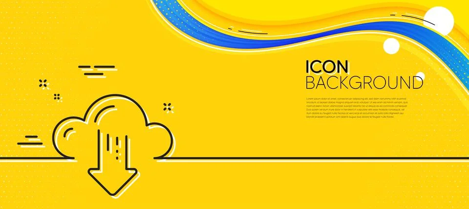 Cloud computing download line icon. Internet data storage sign. Minimal line Illustrazione stock